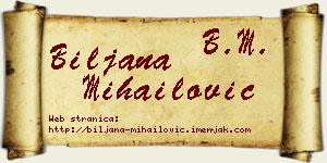 Biljana Mihailović vizit kartica